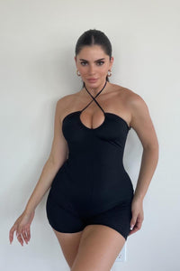 Halter Neck Cross Back Romper