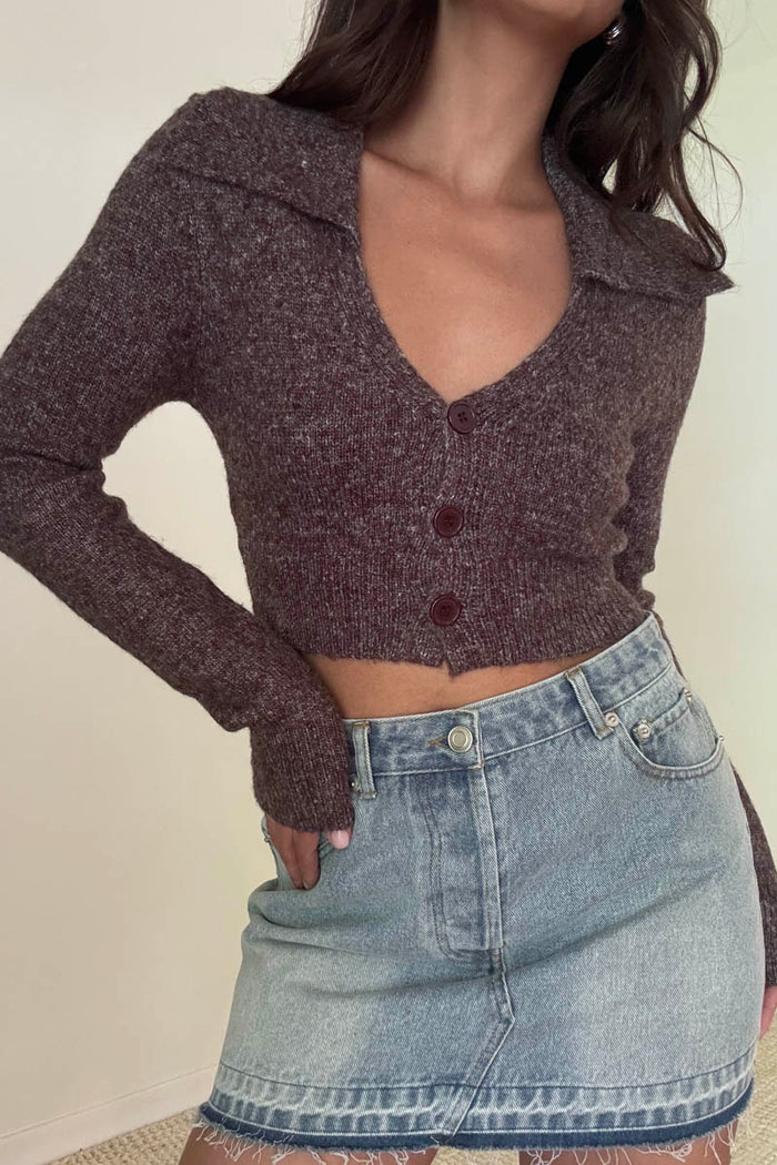 Collar Knit Crop Top