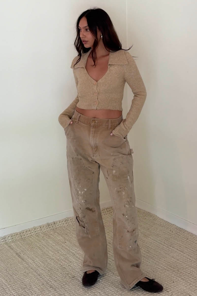 Collar Knit Crop Top