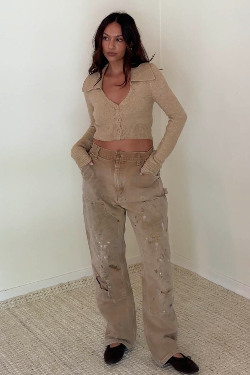 Collar Knit Crop Top