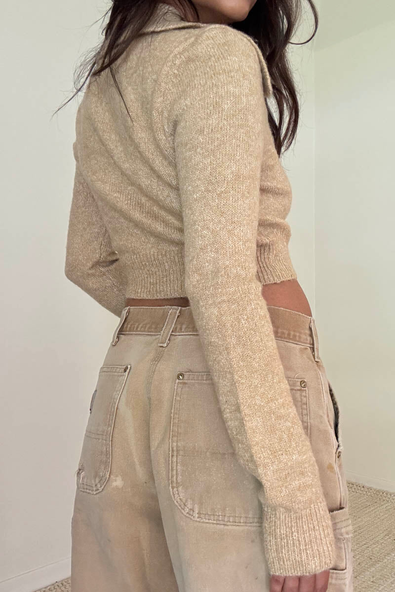 Collar Knit Crop Top