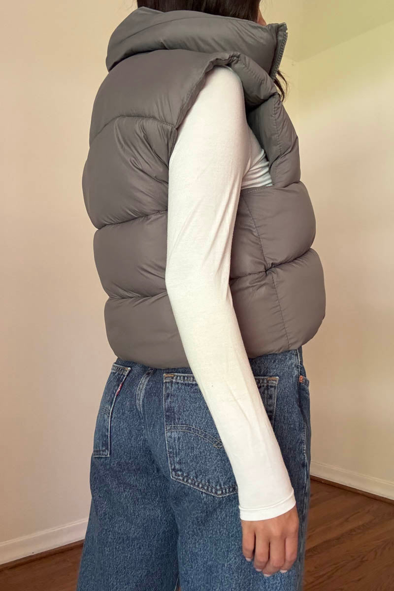 Cropped Puffer Vest Jacket