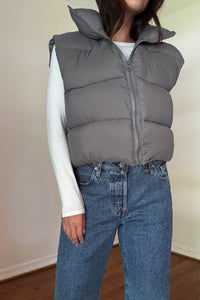 Cropped Puffer Vest Jacket