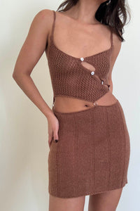 Crochet Knit Cutout Mini Dress