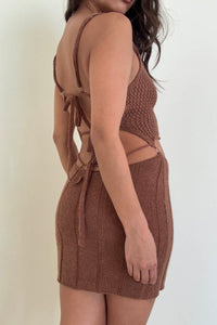 Crochet Knit Cutout Mini Dress