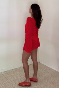 Sheer Tie Crop Top Wrap Mini Skirt Set