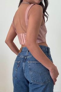 Croc Faux Leather Crop Bra Top