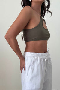 Asymmetric One Shoulder Cutout Crop Top