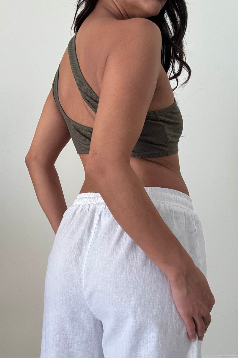 Asymmetric One Shoulder Cutout Crop Top