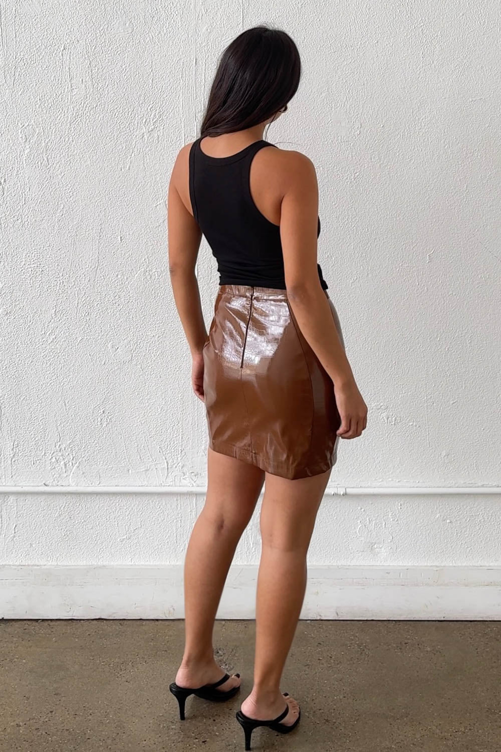 Croc Faux Leather Mini Skirt