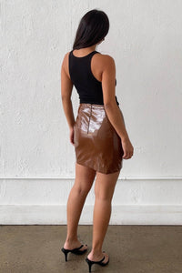 Croc Faux Leather Mini Skirt