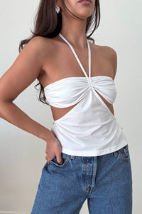 Halter Cut Out Open Back Top