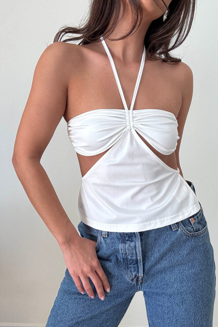 Halter Cut Out Open Back Top