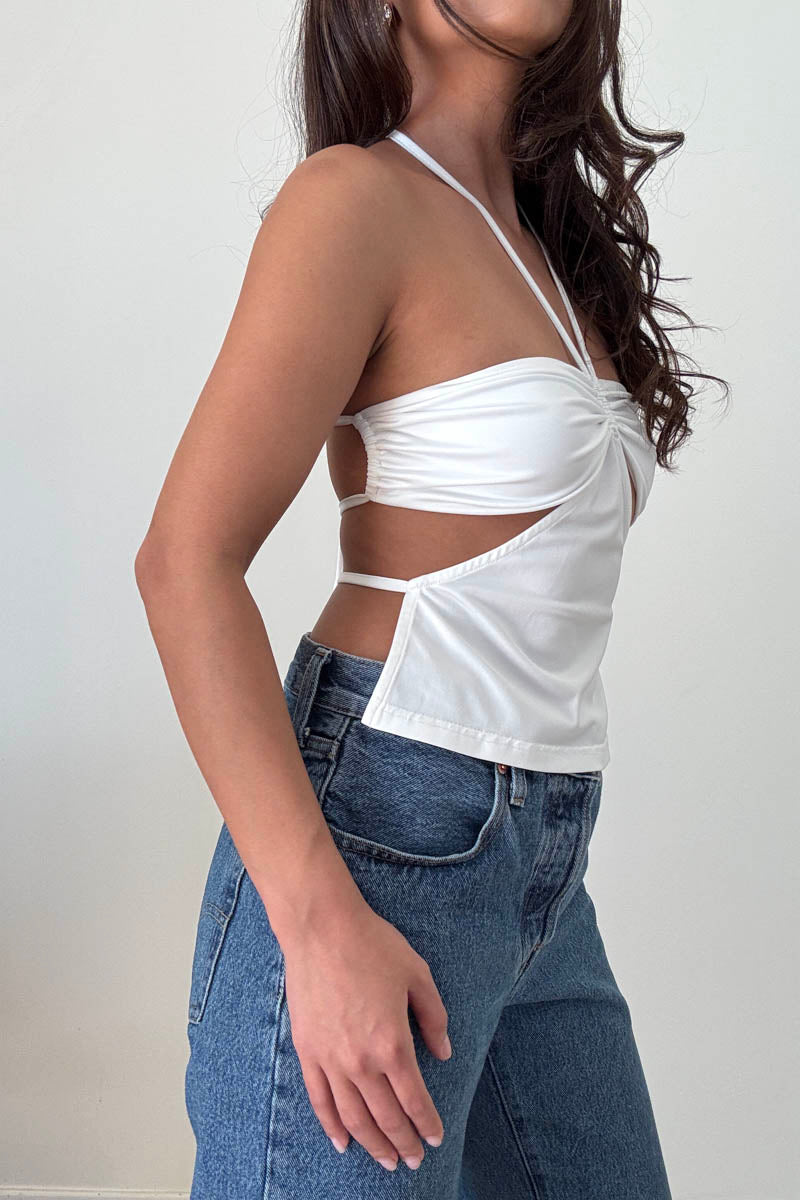 Halter Cut Out Open Back Top