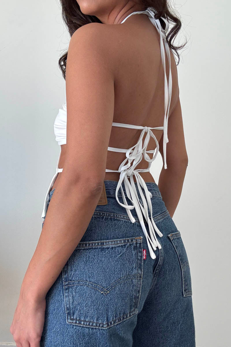 Halter Cut Out Open Back Top