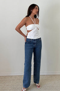 Halter Cut Out Open Back Top