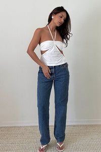 Halter Cut Out Open Back Top