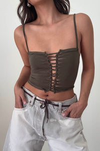 Front Center Braid Crop Top