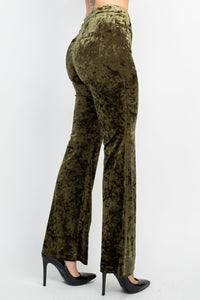 Velvet Bootcut Pants With Back Pockets