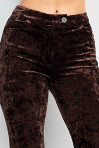 Velvet Bootcut Pants With Back Pockets