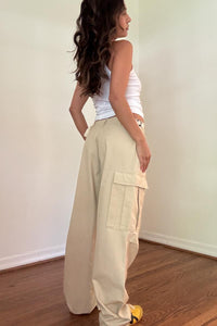 Adjustable Waist Buckle Cargo Pants