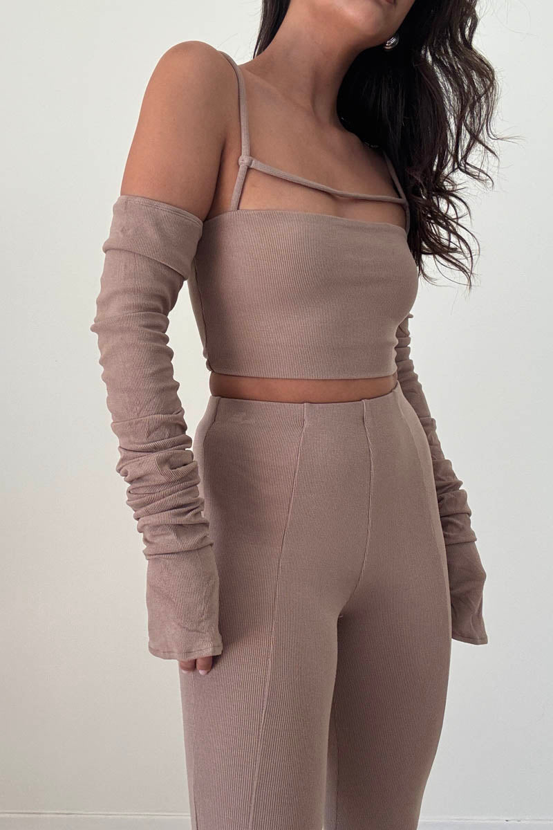 Ruched Front Detail Long Sleeve Crop Top