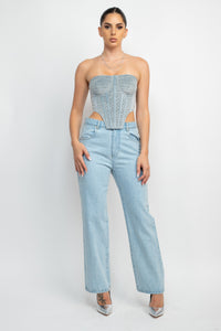 Velvet Bra Cup Corset Top