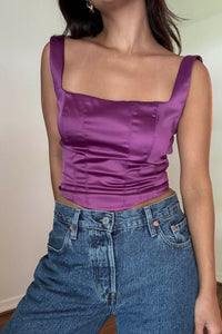 Satin Longline Corset Top