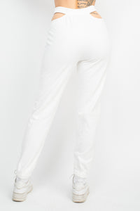 Waist Cut Out Elastic Jogger Pants
