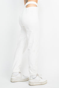 Waist Cut Out Elastic Jogger Pants
