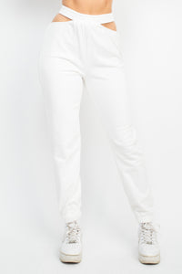 Waist Cut Out Elastic Jogger Pants