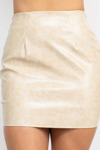 Croc PU A-Line Mini Skirt