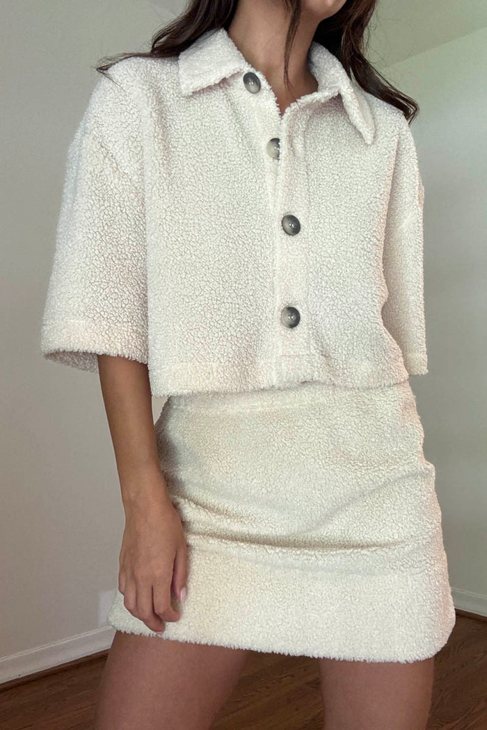 Fleece Shirt And Mini Skirt Set