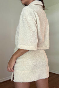 Fleece Shirt And Mini Skirt Set