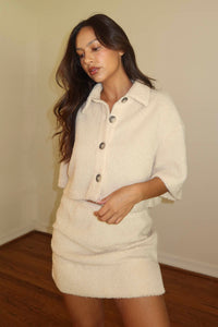 Fleece Shirt And Mini Skirt Set