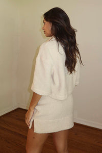 Fleece Shirt And Mini Skirt Set