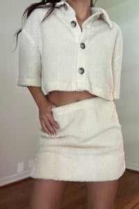 Fleece Shirt And Mini Skirt Set