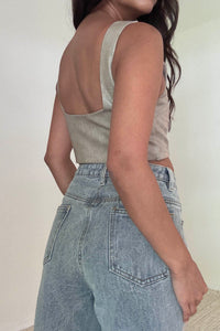 Lace-Up Square Neck Crop Top