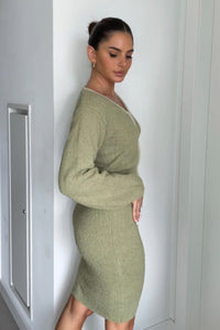 Crop V-Neck Top Mini Skirt Set