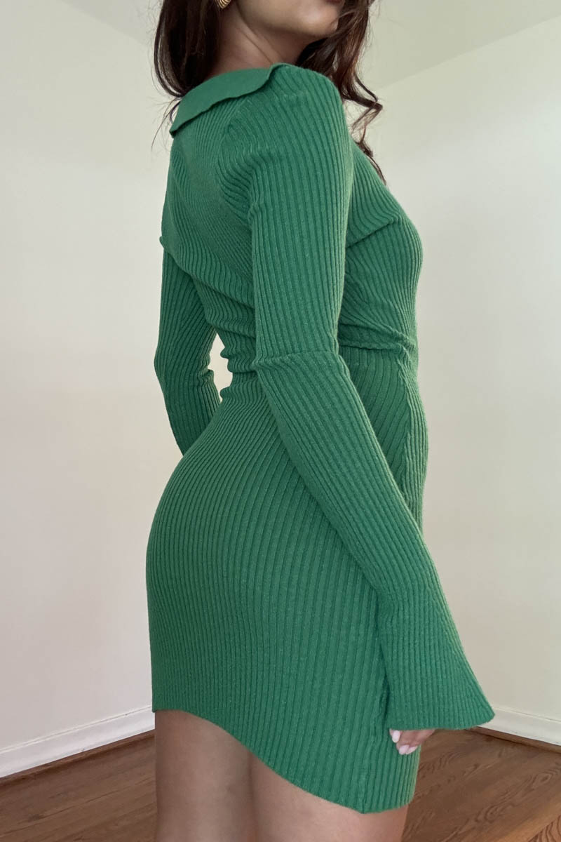 Ribbed Knit Cutout Mini Dress