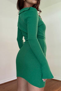 Ribbed Knit Cutout Mini Dress