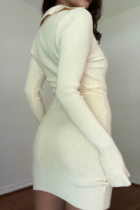 Ribbed Knit Cutout Mini Dress