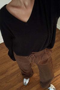 Corduroy Drawstring Wide Leg Pants