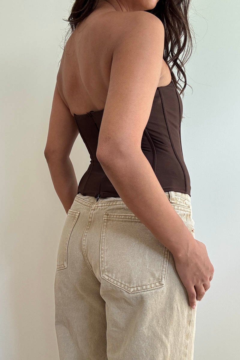 Mesh Corset Tube Top