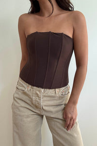 Mesh Corset Tube Top