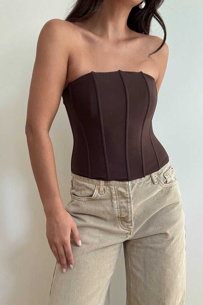 Mesh Corset Tube Top