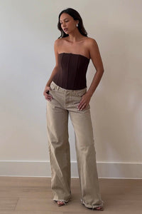 Mesh Corset Tube Top