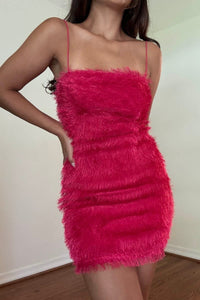 Feather Bodycon Mini Dress