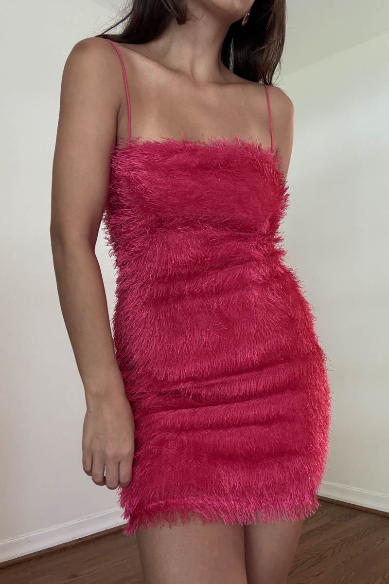 Feather Bodycon Mini Dress