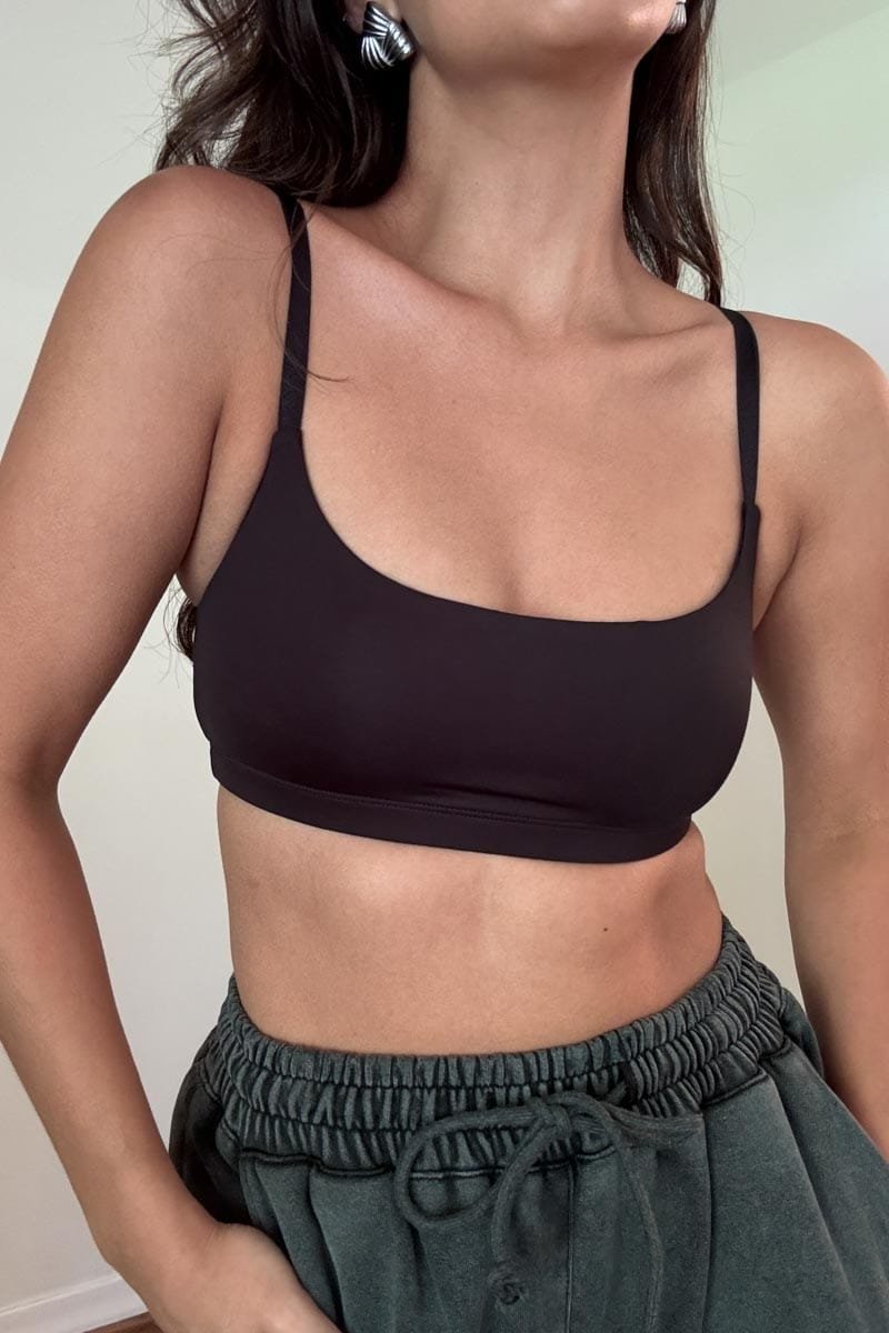 Scoop Bralette Woven Jersey Top